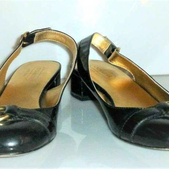 COACH Sling Back Shoes Size 8.5 Woman's Shoes w/ Original Box Woman's Flat Shoes - Picture 3 of 9